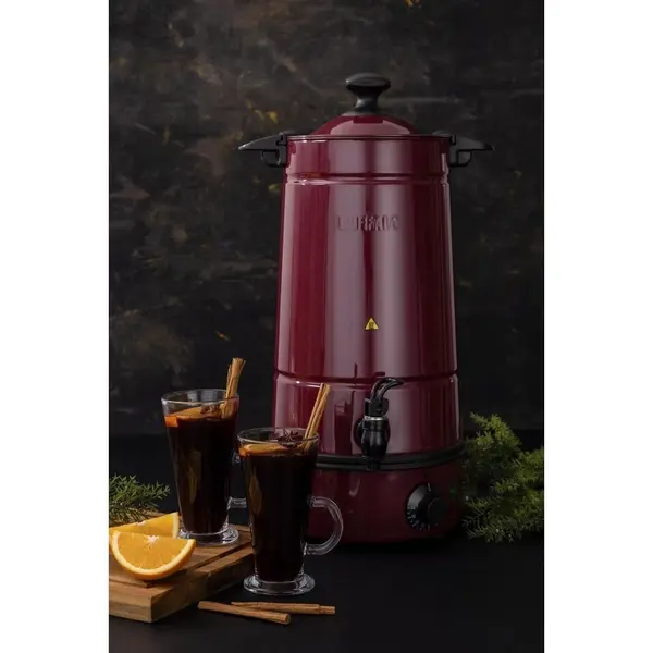 Verwarmde Drankendispenser | Bordeauxrood | 7L | 30°C/98°C | 1.8kW (230V) | Enkelwandig | 275x285x495(h)mm