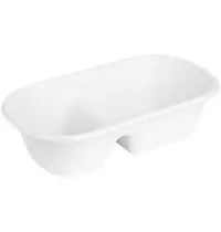 Fiesta Recyclable Voedselcontainers | Bagasse | Composteerbaar | 900ml | 2-vaks | 100 Stuks 