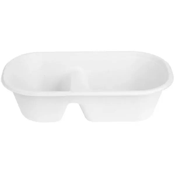 Voedselcontainers | Bagasse | Composteerbaar | 900ml | 2-vaks | 100 Stuks
