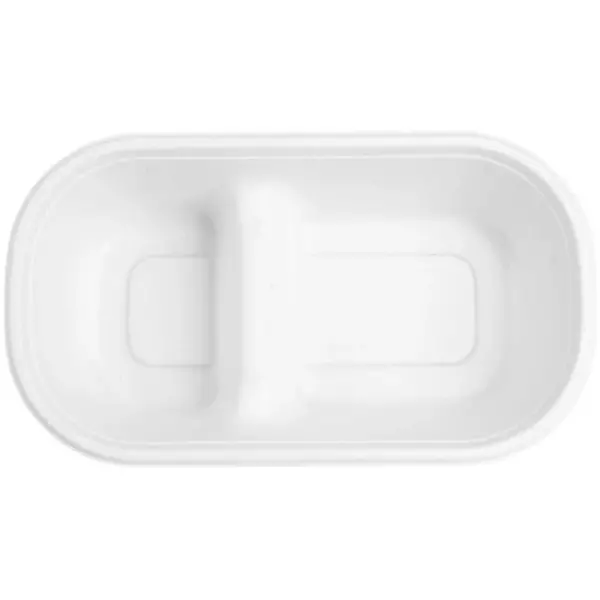 Voedselcontainers | Bagasse | Composteerbaar | 900ml | 2-vaks | 100 Stuks