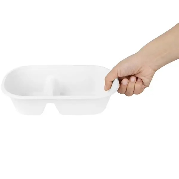 Voedselcontainers | Bagasse | Composteerbaar | 900ml | 2-vaks | 100 Stuks