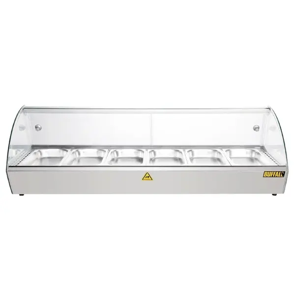 Verwarmde Tapasvitrine | RVS | 6x 1/3 GN | 30°C/90°C | Statisch | 1 Niveau | 0.8kW (230V) | 1127x420x336(h)mm