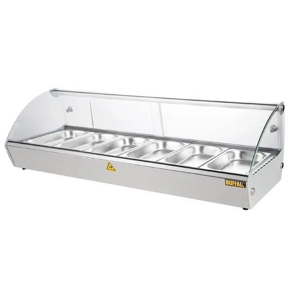 Verwarmde Tapasvitrine | RVS | 6x 1/3 GN | 30°C/90°C | Statisch | 1 Niveau | 0.8kW (230V) | 1127x420x336(h)mm