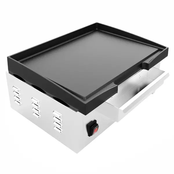 Bak-/Grillplaat | Elektrisch | Glad Oppervlak 372x367 (Gietijzer) | 50°C/300°C | 2.8kW (230V) | 430x445x203(h)mm