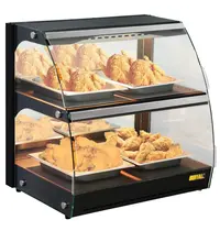 Buffalo Warmhoudvitrine | Zwart | 30°C/90°C | Statisch | 2 Niveaus | Zelfbediening | 0.56kW (230V) | 650x467x630(h)mm