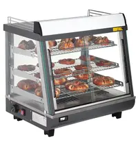 Buffalo Warmhoudvitrine | Grijs/RVS | 30°C/90°C | Statisch | 3 Niveaus | Zelfbediening | 1kW (230V) | 675x484x663(h)mm 