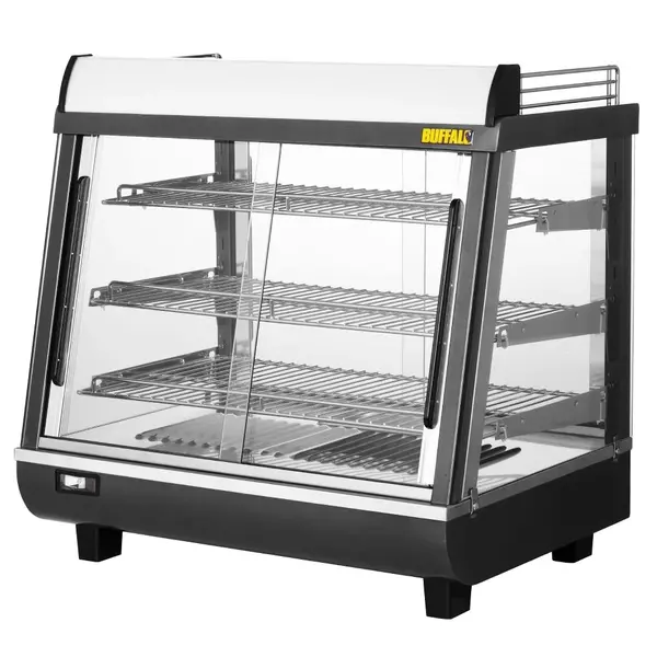 Warmhoudvitrine | Grijs/RVS | 30°C/90°C | Statisch | 3 Niveaus | Zelfbediening | 1kW (230V) | 675x484x663(h)mm