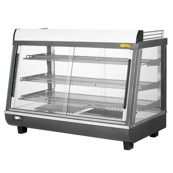 Warmhoudvitrine | Grijs/RVS | 30°C/90°C | Statisch | 3 Niveaus | Zelfbediening | 1.1kW (230V) | 915x484x663(h)mm