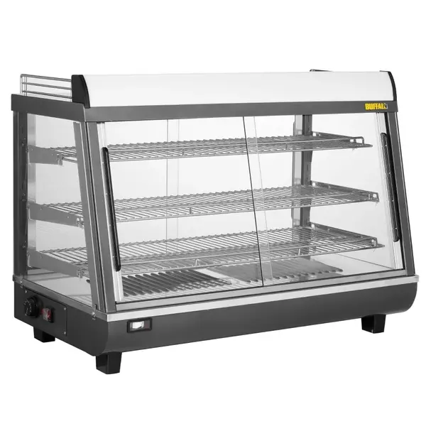 Warmhoudvitrine | Grijs/RVS | 30°C/90°C | Statisch | 3 Niveaus | Zelfbediening | 1.1kW (230V) | 915x484x663(h)mm