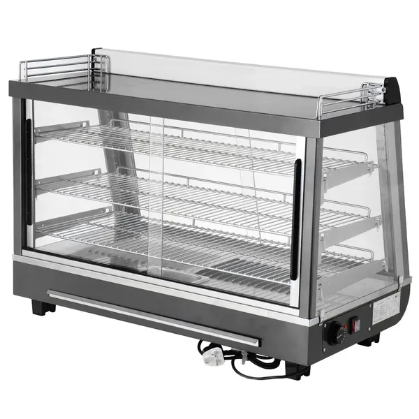 Warmhoudvitrine | Grijs/RVS | 30°C/90°C | Statisch | 3 Niveaus | Zelfbediening | 1.1kW (230V) | 915x484x663(h)mm