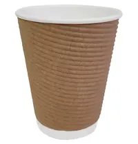 Fiesta Recyclable Koffiebekers | Karton | 34cl | Recyclebaar | Ribbelwandig | 25 Stuks | 110(h)mm