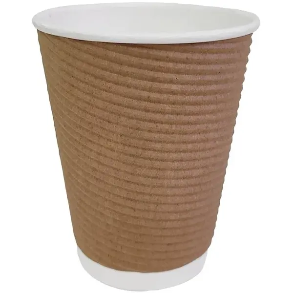 Koffiebekers | Karton | 34cl | Recyclebaar | Ribbelwandig | 25 Stuks | 110(h)mm