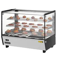 Buffalo Warmhoudvitrine | Zwart/RVS | 30°C/90°C | Statisch | 3 Niveaus | 1.5kW (230V) | 856x568x686(h)mm