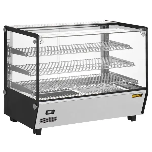 Warmhoudvitrine | Zwart/RVS | 30°C/90°C | Statisch | 3 Niveaus | 1.5kW (230V) | 856x568x686(h)mm