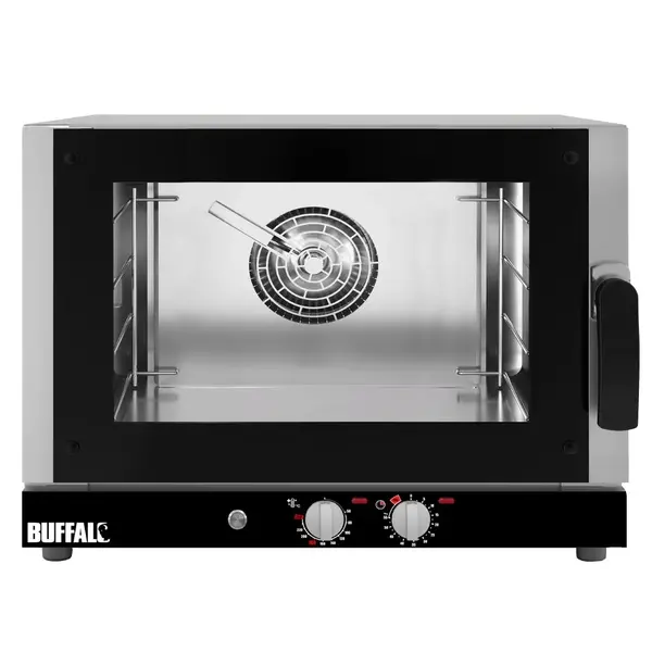 Heteluchtoven | 4 Niveaus (1/1 GN) | Elektrisch | 50°C/250°C | 4.6kW (400V) | Bevochtiging (Handmatig) | 701x757x540(h)mm