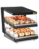 Buffalo Burger Warmhoudvitrine | Zwart | 30°C/90°C | Statisch | 2 Niveaus | Zelfbediening | 0.98kW (230V) | 600x707x687(h)mm 