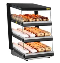 Buffalo Burger Warmhoudvitrine | Zwart | 30°C/90°C | Statisch | 3 Niveaus | Zelfbediening | 1.47kW (230V) | 600x739x947(h)mm