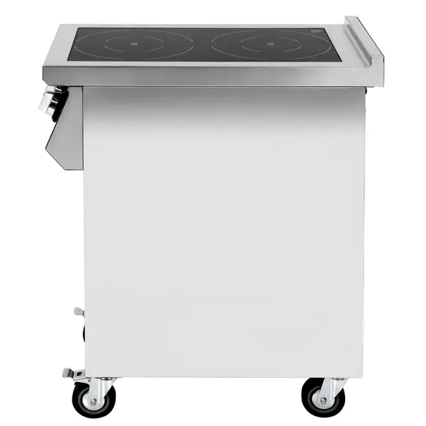 Inductiefornuis | 2 Kookpunten | 7kW (400V) | Open Onderkast | Wielen (Geremd) | 400x750x920(h)mm