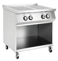 Buffalo Inductiefornuis | 4 Kookpunten | 14kW (400V) | Open Onderkast | Wielen (Geremd) | 800x750x920(h)mm
