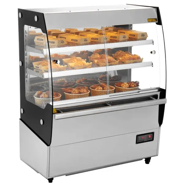 Verwarmd Wandmeubel | RVS/Zwart | 30°C/80°C | Geventileerd | 3 Niveaus | Zelfbediening | 2kW (230V) | 1000x592x1253(h)mm