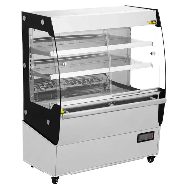 Verwarmd Wandmeubel | RVS/Zwart | 30°C/80°C | Geventileerd | 3 Niveaus | Zelfbediening | 2kW (230V) | 1000x592x1253(h)mm