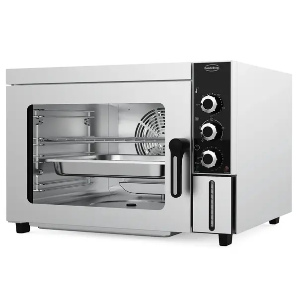 Hetelucht-/Stoomoven | 4 Niveaus (2/3 GN) | Elektrisch | 50°C/200°C | 2.5kW (230V) | Bevochtiging (Automatisch) | 551x507x379(h)mm