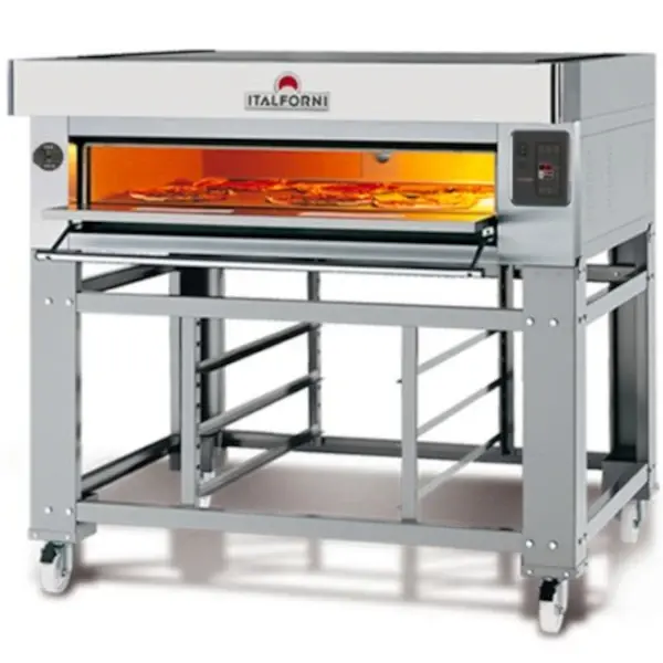 Modulaire Pizzaoven | EURO CLASSIC | Elektrisch | 12x Ø30cm / Bakkamer | 0°C/450°C | 400V | Incl. Afzuigkap + Rijskast/Onderstel