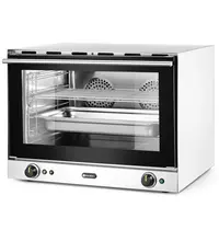 HENDI Heteluchtoven | H100S | 4 Niveaus (1/1 GN) | Elektrisch | 50°C/300°C | 3.5kW (230V) | Bevochtiging (Handmatig) | 699x608x550(h)mm 