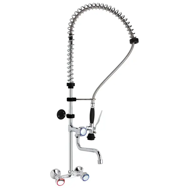 Voorspoeldouche | Handdouche + Middenuitloop | Mengkraan | 2-Gats (Wand) | 1010(h)mm