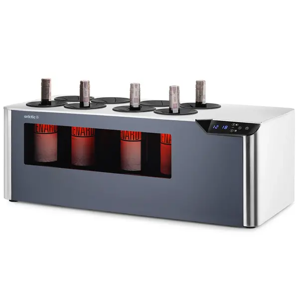 Wijnkoeler | CELLAR | 8x 75cl | RVS/Grijs | 2 Zones | +3°C/+18°C | Touchscreen | 800x350x293(h)mm