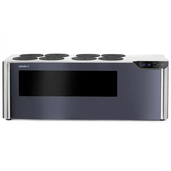 Wijnkoeler | CELLAR | 8x 75cl | RVS/Grijs | 2 Zones | +3°C/+18°C | Touchscreen | 800x350x293(h)mm