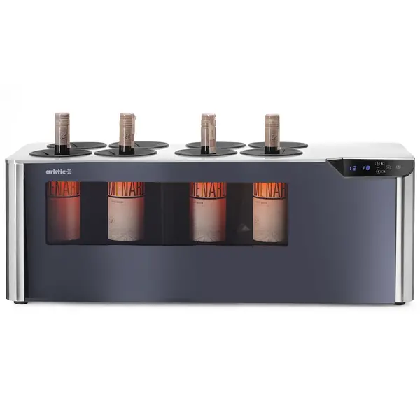 Wijnkoeler | CELLAR | 8x 75cl | RVS/Grijs | 2 Zones | +3°C/+18°C | Touchscreen | 800x350x293(h)mm