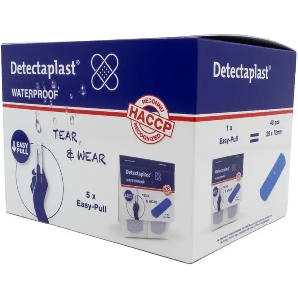 Pleisters | Kunststof | Blauw | Waterdicht | Detecteerbaar | 100 Stuks | 90x90(h)mm