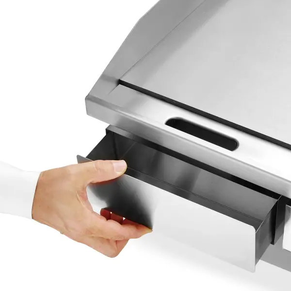 Bak-/Grillplaat | BudgetLine | Elektrisch | Glad Oppervlak 548x350 (Staal) | 50°C/300°C | 3kW (230V) | 550x430x240(h)mm