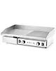 HENDI Bak-/Grillplaat | BudgetLine | Elektrisch | Glad/Gegroefd Oppervlak 717x383 (Staal) | 50°C/300°C | 4.4kW (400V) | 720x460x241(h)mm 