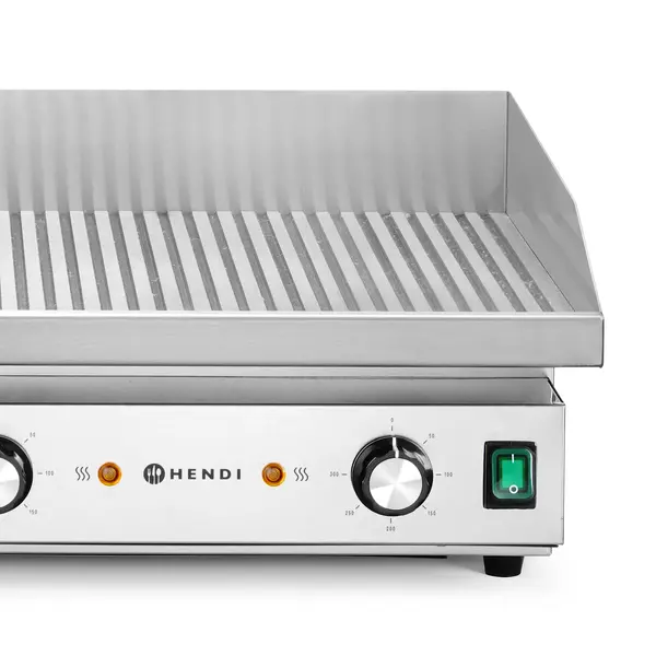 Bak-/Grillplaat | BudgetLine | Elektrisch | Glad/Gegroefd Oppervlak 717x383 (Staal) | 50°C/300°C | 4.4kW (400V) | 720x460x241(h)mm