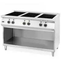 HENDI Inductiefornuis | 6 Kookpunten | 25.5kW (400V) | Open Onderkast | 1200x700x890(h)mm