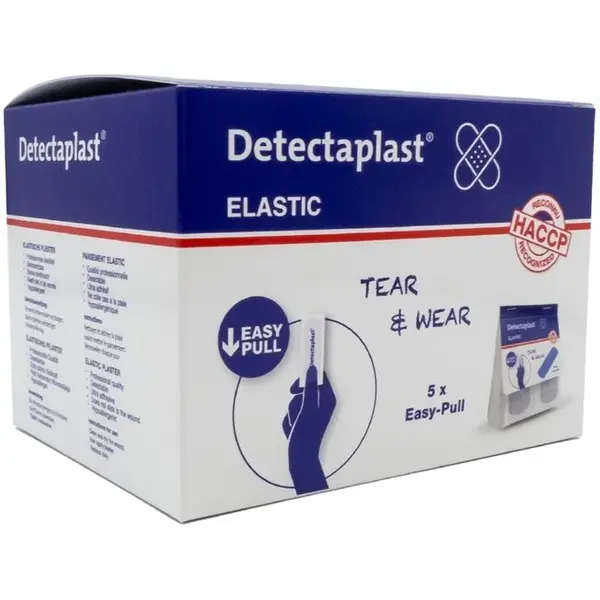 Pleisters | Kunstvezel | Blauw | Elastisch | Detecteerbaar | 100 Stuks | 90x90(h)mm