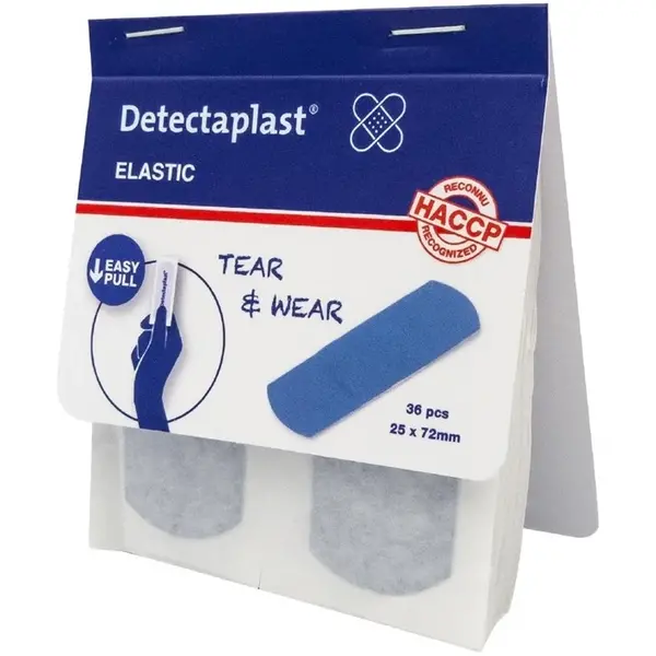 Pleisters | Kunstvezel | Blauw | Elastisch | Detecteerbaar | 100 Stuks | 90x90(h)mm