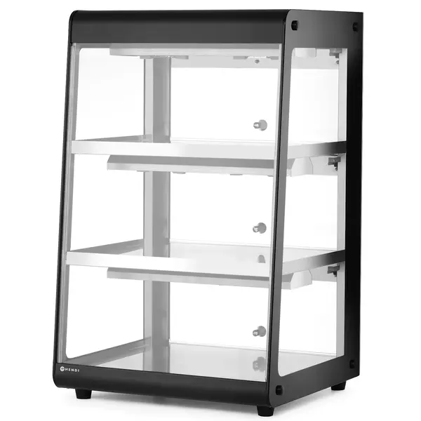 Warmhoudvitrine | Zwart | 50°C/70°C | Statisch | 3 Niveaus | 0.5kW (230V) | 472x447x775(h)mm