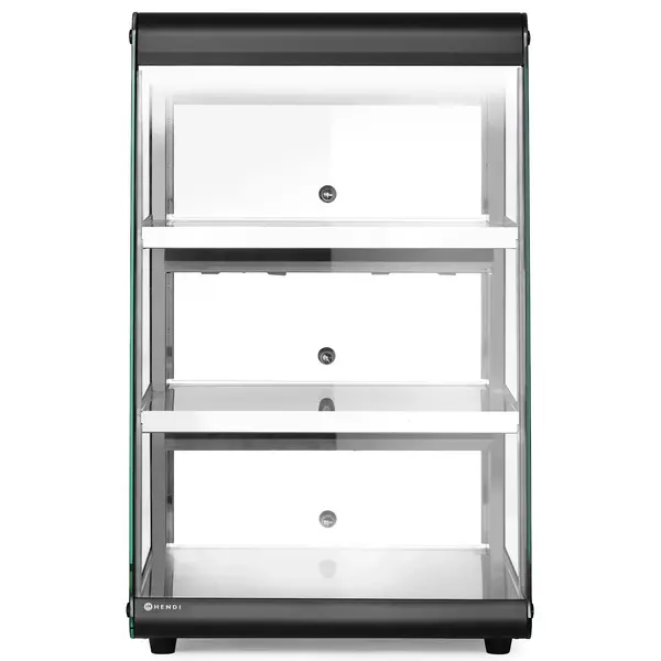 Warmhoudvitrine | Zwart | 50°C/70°C | Statisch | 3 Niveaus | 0.5kW (230V) | 472x447x775(h)mm