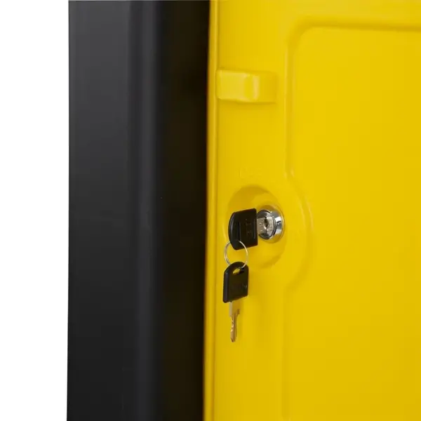 Schoonmaakwagen | Kunststof | Zwart/Geel | Afsluitbare Kast | 1300x490x990(h)mm