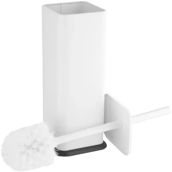 Toiletborstelhouder | Staal | Wit | Incl. Borstel | Vrijstaand | 120x120x290(h)mm
