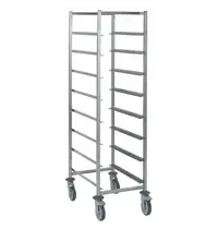 Tournus Vaatwaskorvenwagen | RVS | 8 Niveaus (500x500) | Wielen (Geremd) | 630x630x1785(h)mm