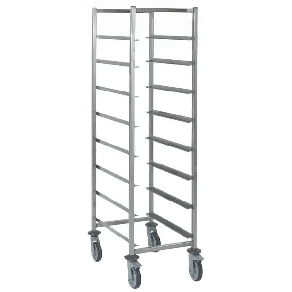 Vaatwaskorvenwagen | RVS | 8 Niveaus (500x500) | Wielen (Geremd) | 630x630x1785(h)mm