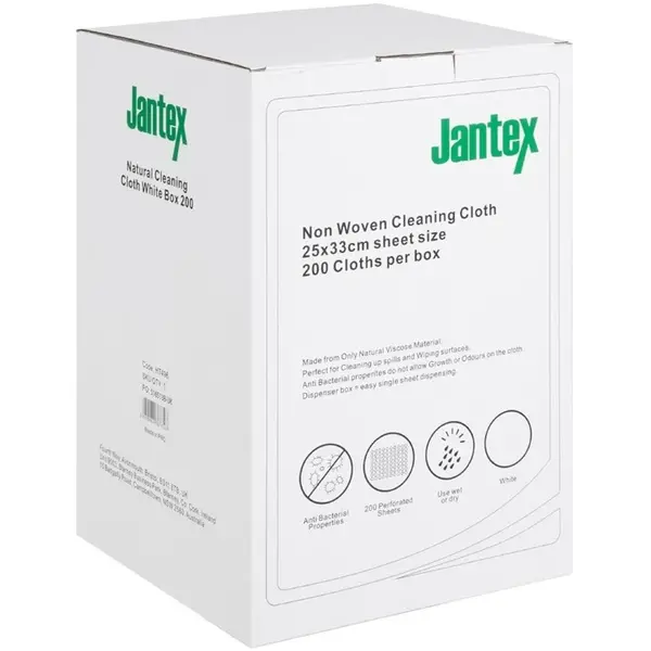Schoonmaakdoekjes | Viscose | Wit | Composteerbaar | 200 Stuks | 330x250mm