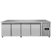 UNNICOOL Koelwerkbank | 550L | 4 Deuren (1/1 GN) | +2°C/+8°C | Geforceerd | Wielen (Geremd) | 2230x700x850(h)mm