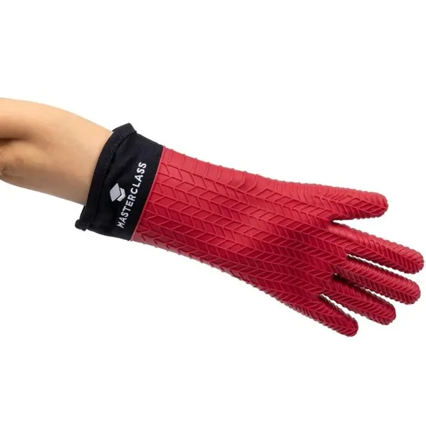 Ovenhandschoen | MASTERCLASS | Katoen/Siliconen | Rood | ≤ 250°C | Antislip | Waterdicht | 150mm