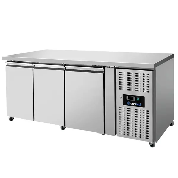 Vrieswerkbank | 402L | 3 Deuren (1/1 GN) | -18°C/-22°C | Geforceerd | Wielen (Geremd) | 1790x700x850(h)mm