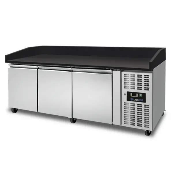 Pizzawerkbank | 580L | 3 Deuren (EN600x400) | +2°C/+8°C | Geforceerd | Wielen (Geremd) | 2020x800x850/990(h)mm